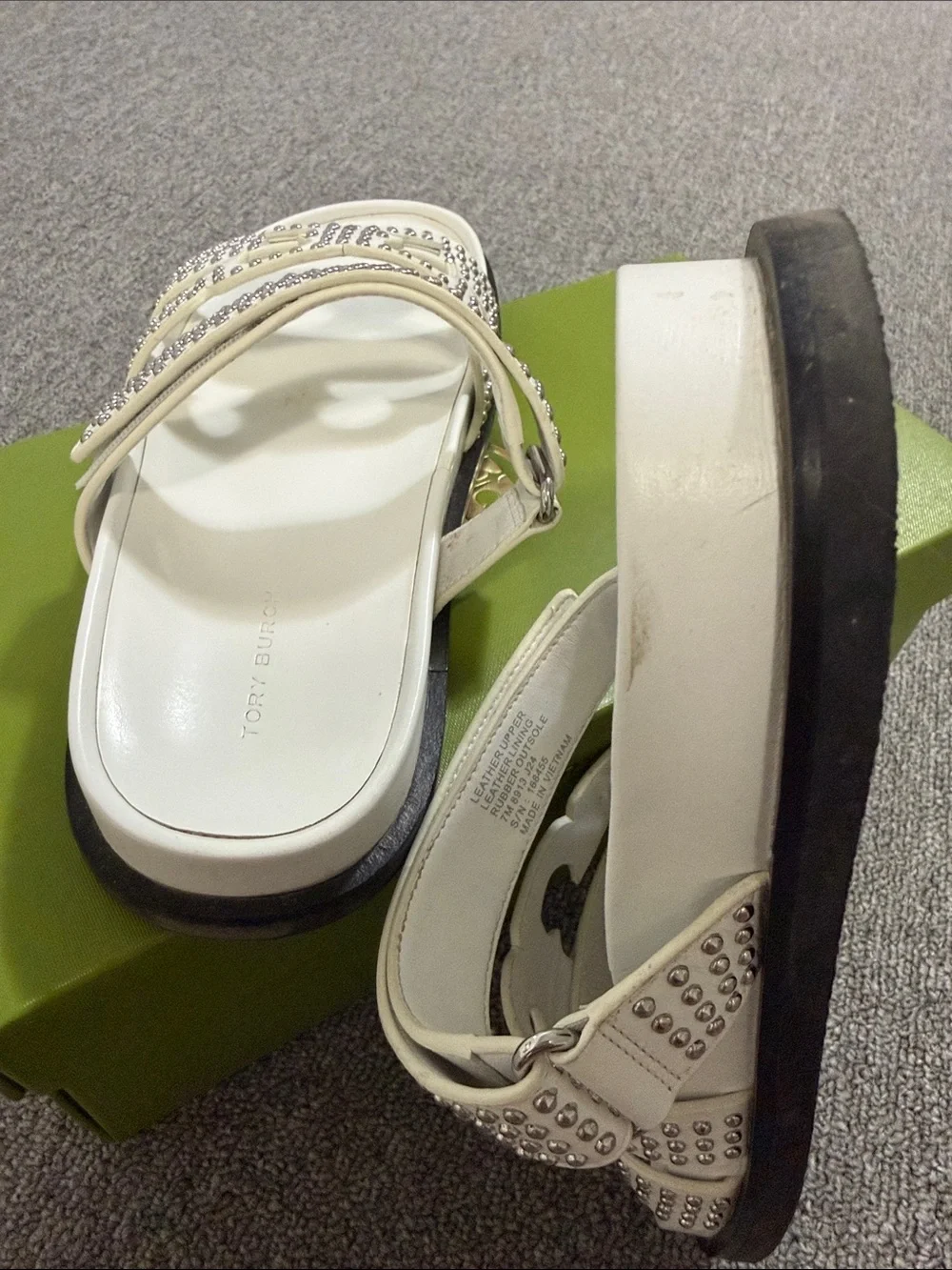 Tory Burch INES stud sport slides size 7
